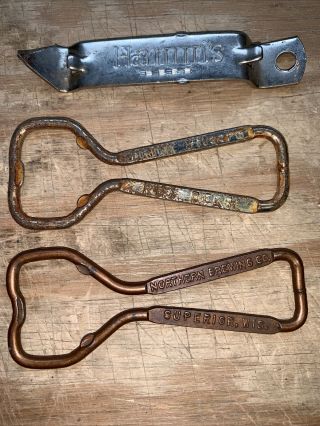 (3) Vintage Beer Bottle Openers Fitger’s,  Northern Brewing Co.  And Hamm’s