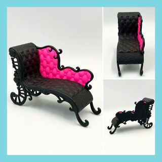Mattel Monster High Pink & Black Satee Chair Furniture