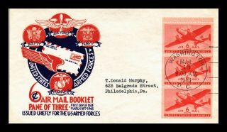 Dr Jim Stamps Air Mail 6c Booklet Fdc Scott C25a Thermographed Unsealed Us Cover