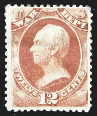 Us Official Stamp 1879 12c War Clay Scott O119 Og H