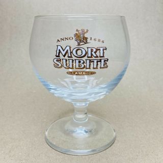 Vintage Mort Subite Belgian Ale Collectible Beer Chalice Glass Lambic Anno 1686