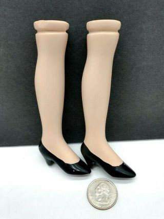 Porcelain Doll Legs With Black Heels Right & Left Matching Parts About 4.  5 " Long