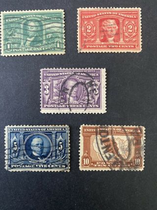 Us Stamps - Sc 323 - 327 - Louisiana Purchase - - Scv = 84.  24
