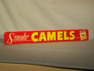 Vintage Camel Cigarettes Tin Tacker Sign -