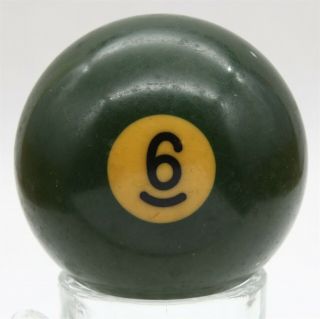 Vintage Snooker Billiard Pool Ball 6 Green Solid Replacement 2 - 1/4 "