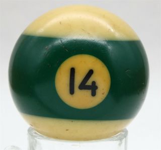 Vintage Snooker Billiard Pool Ball 14 Green Stripe Replacement 2 - 1/4 "