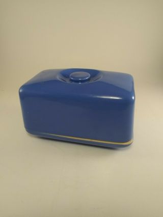 Vintage Oxford Ware Covered Butter Dish Blue Usa