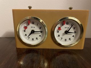 Vintage Bhb Wind Up Chess Clock Timer Plastic Mechanical