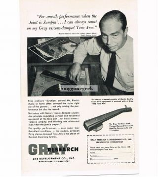 1956 Gray Research 108c Hi - Fi Tone Arm Vintage Print Ad