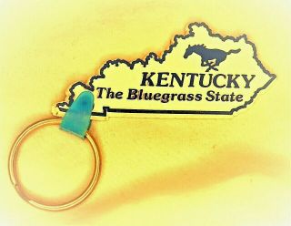 Vintage Kentucky The Blue Grass State Rubber Magnet Keyring Keychain Souvenir
