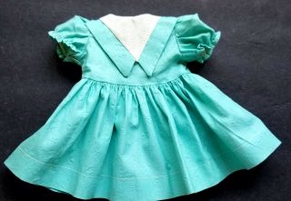 Vintage Turquoise Factory Made Doll Dress Fits 18 " Dolls
