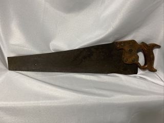 Vintage H.  Disston And Sons Hand Saw,  20” Antique Rustic