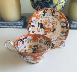 6 Royal Stafford Porcelain Old English Imari Cups & Saucers