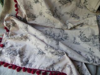 Antique / Vintage French Toile De Jouy Fabric / Curtain