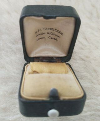 A.  H.  Trebilcock Antique Vintage Ring Jewelry Box With Push Button