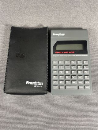 Vintage Franklin Ps - 99 Spelling Ace Pocket Electronic Speller Webster With Case