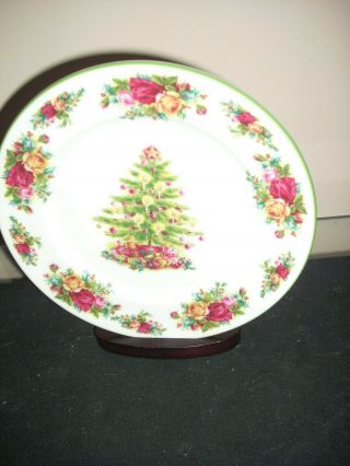 ❤royal Albert Old Country Roses Holiday Classic 9  Christmas Tree Plate❤
