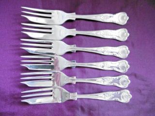 Lovely Set Of 6 Silver Plated Epns Kings Pattern Cake Pastry Forks Hf& Co No2