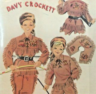 Davy Crockett Costume Size Large 10 - 12 Vtg 1955 Sewing Pattern Mccalls 2008