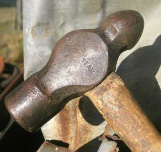 Vintage Goodyear Ball Peen Pein Hammer With Wood Handle