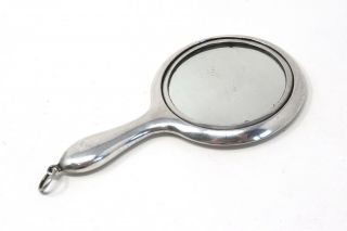 A Large Antique Edwardian Era C1916 Sterling Silver 925 Hand Mirror Pendant 253