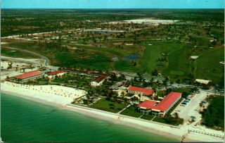 Vintage Postcard Naples - On - The - Gulf Florida " Beach Club Hotel " Golf Course