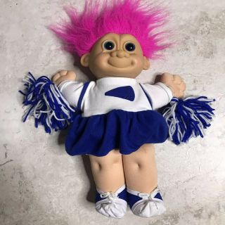 Vintage 12 " Russ Troll Doll Cheerleader Pink Hair 2365 Plush Soft Body