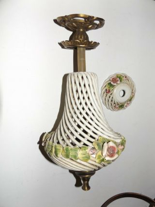 Antique Porcelain/ceramic Light Fixture