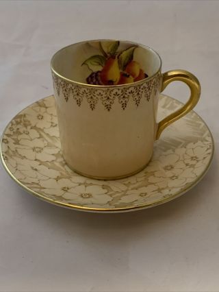 Vintage Paragon England Orchard Fruit Demitasse/espresso Cup Saucer