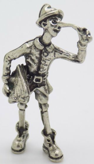 Vintage Solid Silver Italian Made Pinocchio Miniature Hallmarked Figurine