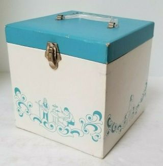 Vintage Blue Platter - Pak 45 Rpm Record Holder Carry Case Box No.  752