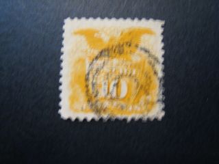1869 Us S 116 10c Shield And Eagle,  Yellow