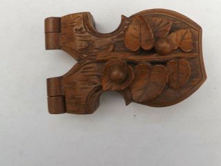 A Fine Antique Carved Wood Pocket Watch Case For Travelling