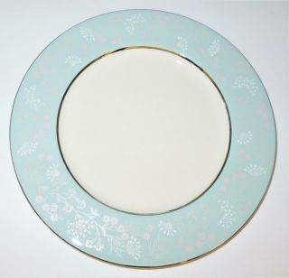 Castleton China,  Corsage,  Turquoise,  Pink & White Flowers,  Dinner Plate,  10 3/4 "