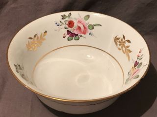 Early 19th Century Coalport Porcelain Waste Bowl Hp Flowers And Gilt Pattern 373