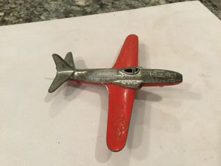 Rare Vintage Red 1950 ' s Tootsietoy Shooting Stars Military Plane 2