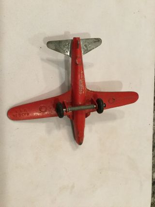 Rare Vintage Red 1950 ' s Tootsietoy Shooting Stars Military Plane 3