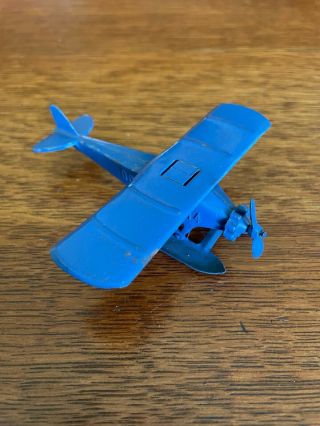 Vintage Tootsietoy Aero Dawn Float Plane Ux 214 Light Blue With Biplane Pontoons