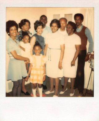 Vtg Color Photo 1980s Instant Film Polaroid African American Black Family 12