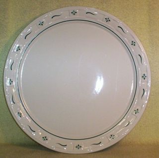 Longaberger Green Heritage Woven Traditions Ceramic Round 14 " Platter/charger