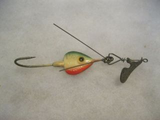 Vintage Fred Arbogast Hawaiian Wiggler 1 1/2 Red / Green / White Fishing Lure