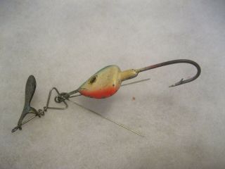 Vintage Fred Arbogast Hawaiian Wiggler 1 1/2 Red / Green / White fishing lure 2