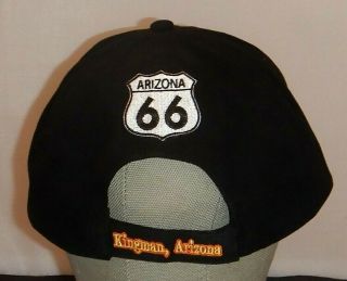 Harley Davidson Vintage Hat Motorcycle Route 66 Kingman Arizona Black Strapback 3