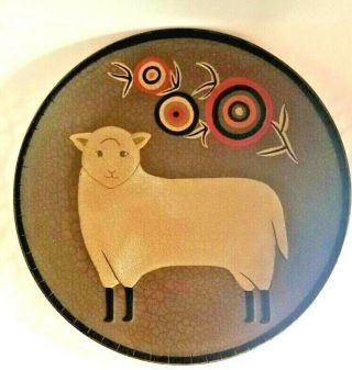 Ragon House Primitive Folk Sheep Lamb Red Ware 9 - 3/4”