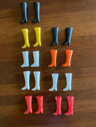 Vintage 1970s Barbie Doll Boots 9 Pairs Made In Hong Kong
