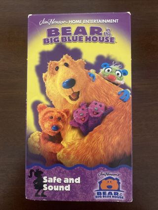 Bear In The Big Blue House: Safe And Sound (2001) Vintage Kids Vhs • Jim Henson