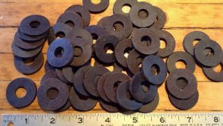 Group Of 40,  Vintage Leather 1 - 1/8 " Washers Industrial Vintage Inv - B6