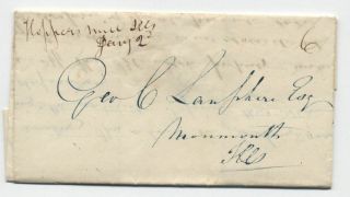 1842 Hoppers Mills Il Manuscript Stampless Folded Letter To Monmouth [5806.  530]