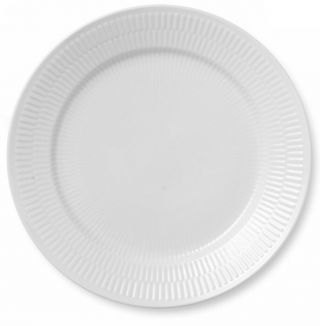 Royal Copenhagen White Fluted Plain Dinner Plate 27cm / 10.  5”