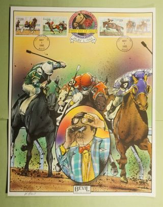 1993 Fdc 2756 - 59 Sporting Horses Sheet Bevil Hand Painted